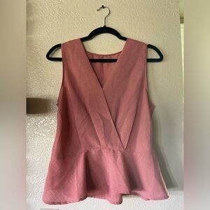 Pink simple work blouse